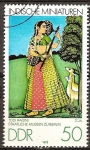 Stamps Germany -  Miniaturas indias.Todi Ragini (siglo 17),Biblioteca del Estado de Berlín-DDR.