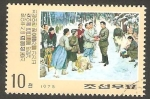 Sellos de Asia - Corea del norte -   1371 - Escena de la vida de Kim II Sung, parada en la nieve