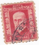 Sellos de Europa - Checoslovaquia -  Tomas Masaryk