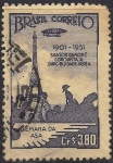 Stamps : America : Brazil :  Dirigible y Torre Eiffel