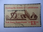 Stamps United States -  Drafting the Articles of Confederation-York Town, Pennsylvania 1777-Bicentenario (1777-1977)-Traducc