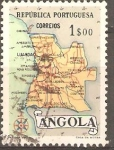 Stamps : Africa : Angola :  MAPA  DE  ANGOLA
