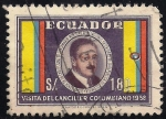 Sellos de America - Ecuador -  VISITA DEL CANCILLER COLOMBIANO 1958-Carlos Sanz de Santamaría