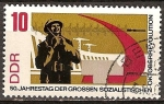 Sellos de Europa - Alemania -  50a. Aniv de la Gran Revolución Socialista de Octubre-DDR.