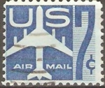 Stamps United States -  SILUETA  DE  AVIÒN  JET