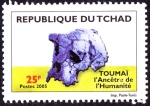 Stamps : Africa : Chad :  Toumai El ancestro de la Humanidad