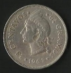 monedas de America - Rep Dominicana -  VEINTICINCO CENTAVOS  (CARA FRONTAL)