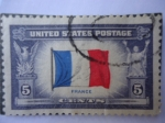 Stamps United States -  Bandera de Francia