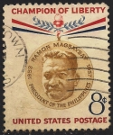 Stamps : America : United_States :  Ramon Magsaysay, (1907-1957), President of the Philippines.