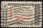 Stamps : America : United_States :  Edición Credo americano: Cita de Thomas Jefferson.