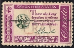 Stamps : America : United_States :  Edición Credo americano: Cita de Abraham Lincoln.