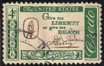 Stamps : America : United_States :  Edición Credo americano: Cita de Patrick Henry.