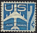 Stamps United States -  Silhouette of Jet Airliner.
