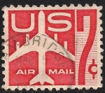 Stamps : America : United_States :  Silhouette of Jet Airliner.