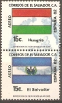 Stamps El Salvador -  BANDERA  DE  HUNGRÌA  Y  EL  SALVADOR
