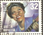 Stamps United States -  HERMANA   ROSETTA  THARPE.  CANTANTE  DE  MÙSICA  CRISTIANA.   
