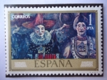 Stamps Spain -  Ed:2077- Día del Sello - Payasos - Pintores:José Gutiérrez Solana