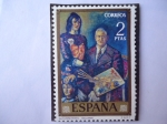 Stamps Spain -  Ed:2078- Día del Sello - Autorretrato - Pintores:José Gutiérrez Solana