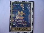 Stamps Spain -  Ede:2082- Día del Sello - El Bibliófalo - Pintores:José Gutiérrez Solana.