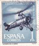 Sellos de Europa - Espaa -  cincuentenario de la aviación española- autogiro de la Cierva  (V)