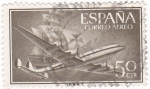 Stamps Spain -  Super-constelación y nao (V)