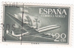 Stamps Spain -  Super-constelación y nao   (V)