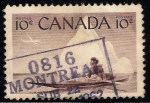 Stamps : America : Canada :  Esquimal y Kayak.