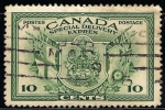 Stamps : America : Canada :  Escudo de Armas y Banderas. La contribución de Canadá al esfuerzo de guerra de los Aliados