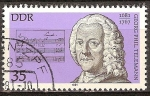 Stamps Germany -  Personalidades- Phil Georg Telemann 1681-1767(compositor)DDR.