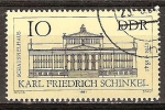 Stamps Germany -   Bicentenario de Karl Friedrich Schinkel (arquitecto).Teatro de Bérlin-DDR.