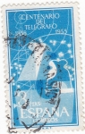 Sellos de Europa - Espa�a -  CENTENARIO DEL TELÉGRAFO 1855-1955   (V) vta.1,30€