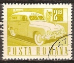 Stamps Romania -  Transp. y telecomu.furgoneta de oficina de correos.