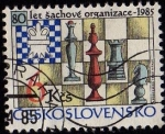 Stamps : Europe : Czechoslovakia :  Let sachove organizace-1985