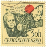 Stamps : Europe : Czechoslovakia :  25·VÝROCIE BOJOV PRI DUKLE