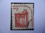 Stamps United States -   Freedom to speak out-A root of democracy (La libertad para hablar:una raíz de la democracia)