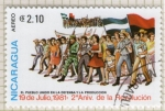 Stamps Nicaragua -  59  2º Aniv. de la Revolución