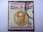 Stamps United States -  Simón Bolivar,Surth American.Freedom fighter-Champion of Liberty- Simón Bolívar 1783-1830- Scott 111