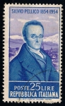 Stamps : Europe : Italy :  Silvio Pellico (1789-1854)