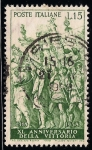 Stamps : Europe : Italy :  40 aniversario de la victoria de Italia en la I Guerra Mundial. 