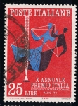 Stamps : Europe : Italy :  X aniversario del Gran Premio de Italia (Concurso Internacional de Radio y Televisión)