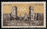 Stamps : Europe : Italy :  1960 Juegos Olímpicos de Roma: Baños de Carcalla.