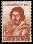 Stamps Italy -  350 aniversario de la muerte de Michelangelo da Caravaggio (Merisi), pintor