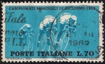 Stamps : Europe : Italy :  Campeonato Mundial de Carreras de Bicicletas