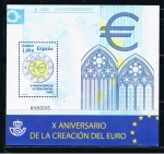 Stamps Spain -  Edifil  4496 SH  X aniv. de la creación del €uro. 