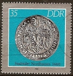 Sellos de Europa - Alemania -  Monedas históricos,moneda Ciudad Nordhausen,1660-DDR.
