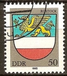 Sellos de Europa - Alemania -  Escudo de armas de Rostock-DDR.