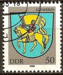 Stamps Germany -  Escudo de armas de Schwerin-DDR.