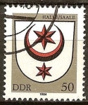Stamps Germany -  Escudo de armas de Halle / Saale -DDR.