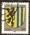 Stamps Germany -  Escudo de armas de Leipzig -DDR.