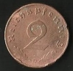 monedas del Mundo : Europa : Alemania :  AGUILA - CRUZ EVASTICA - D. REICH. (FRONTAL)